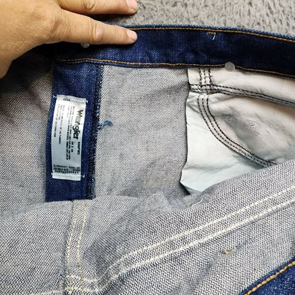 Wrangler Jeans Mens 36x36 Dark Wash Cotton High Rise Bootcut - Picture 10 of 12